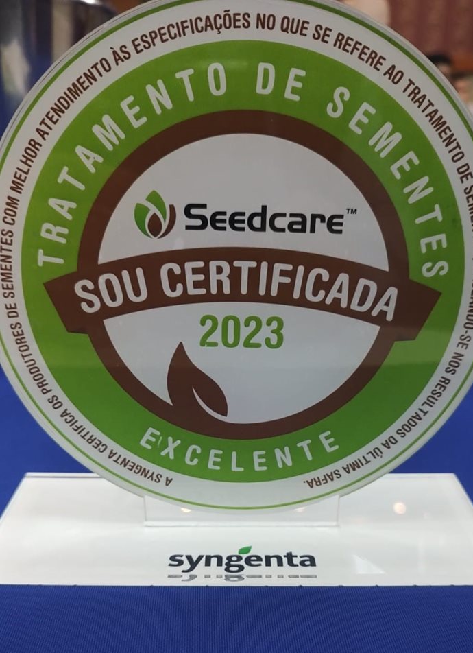 Tratamento de sementes da Coopermil premiado pelo sétimo ano consecutivo com troféu Tratamento de Sementes com Excelência por parte da Syngenta