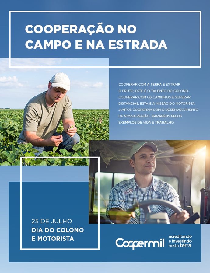 Homenagem da Coopermil ao Colono e Motorista pela passsagem do seu dia