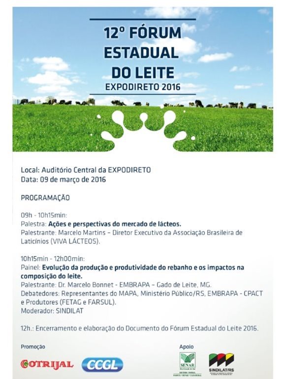 Coopermil levará técnicos e produtores para o Fórum do Leite