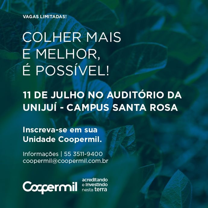Produtividade e Manejo de Doenças será tema de evento da Coopermil