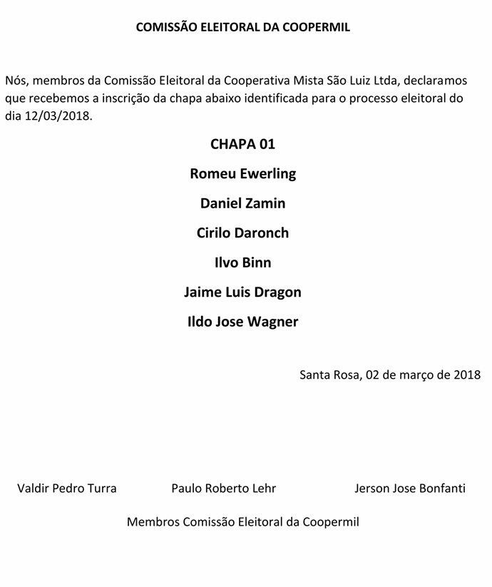 Comissão Eleitoral da Coopermil