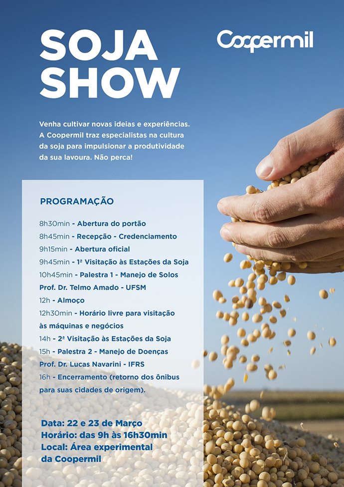 Soja Show está sendo preparado pela Coopermil