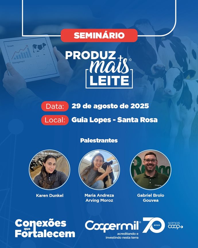 Coopermil prepara Seminário Produz Mais Leite Coopermil