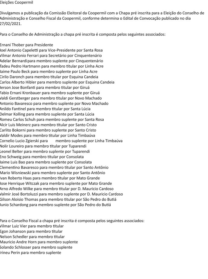Eleições Coopermil
