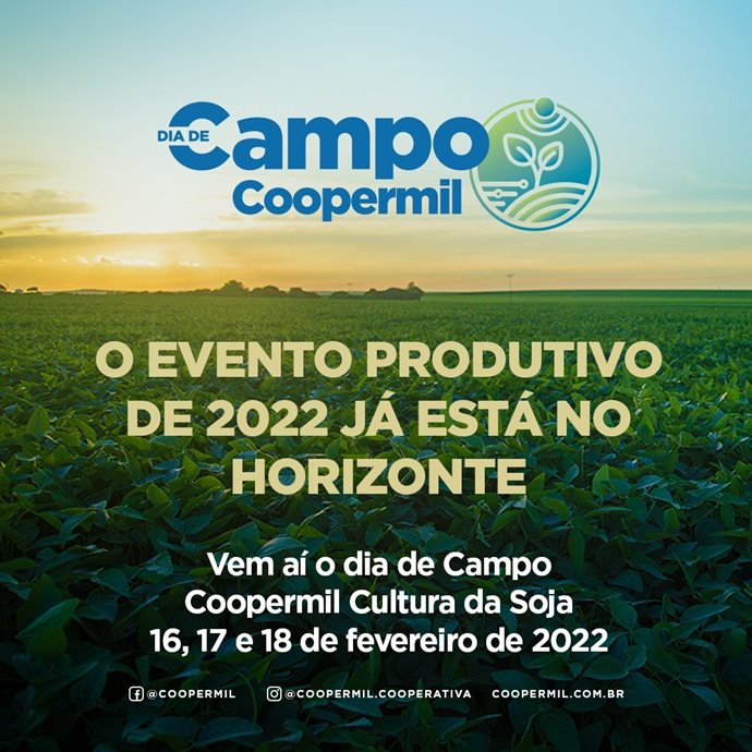 Coopermil anuncia datas do Dia de Campo da Soja em 2022.