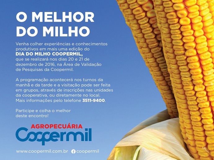 Coopermil realizará dias de campo da cultura do milho