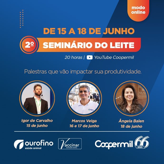Segunda Edição do Seminário do Leite acontece de 15 a 18/06/2021
