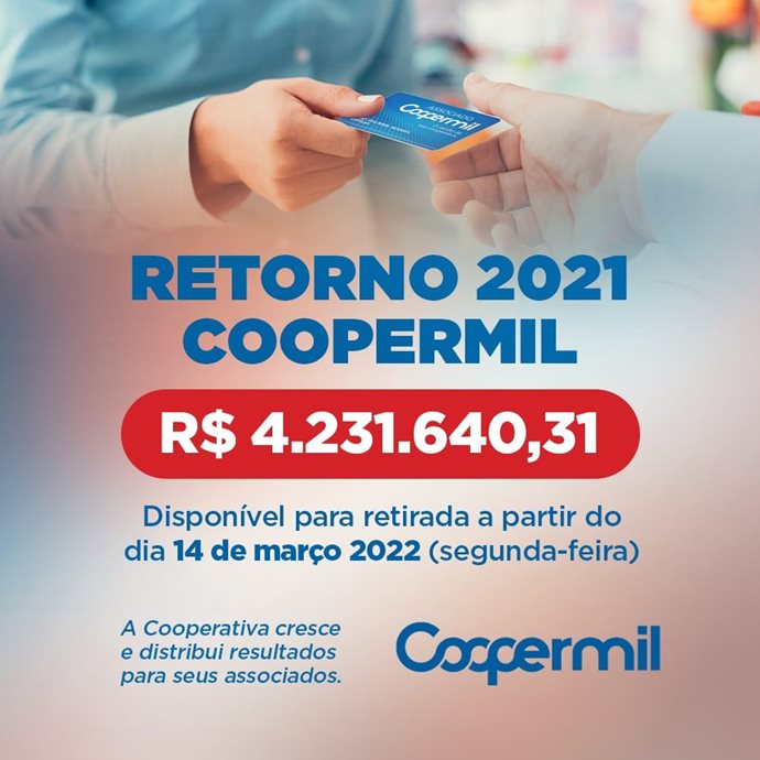 Coopermil aprova balanço de 2021 com faturamento superior a um bilhão e duzentos milhões de reais.